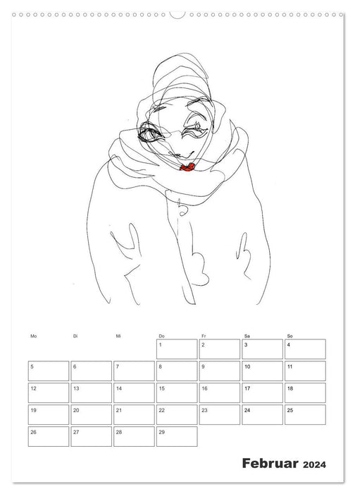 Blind Drawings - blind gefertigte Zeichnungen von Künstlerin J. Sophia Sanner (CALVENDO Premium Wandkalender 2024)