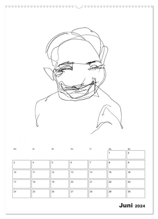 Blind Drawings - blind gefertigte Zeichnungen von Künstlerin J. Sophia Sanner (CALVENDO Premium Wandkalender 2024)