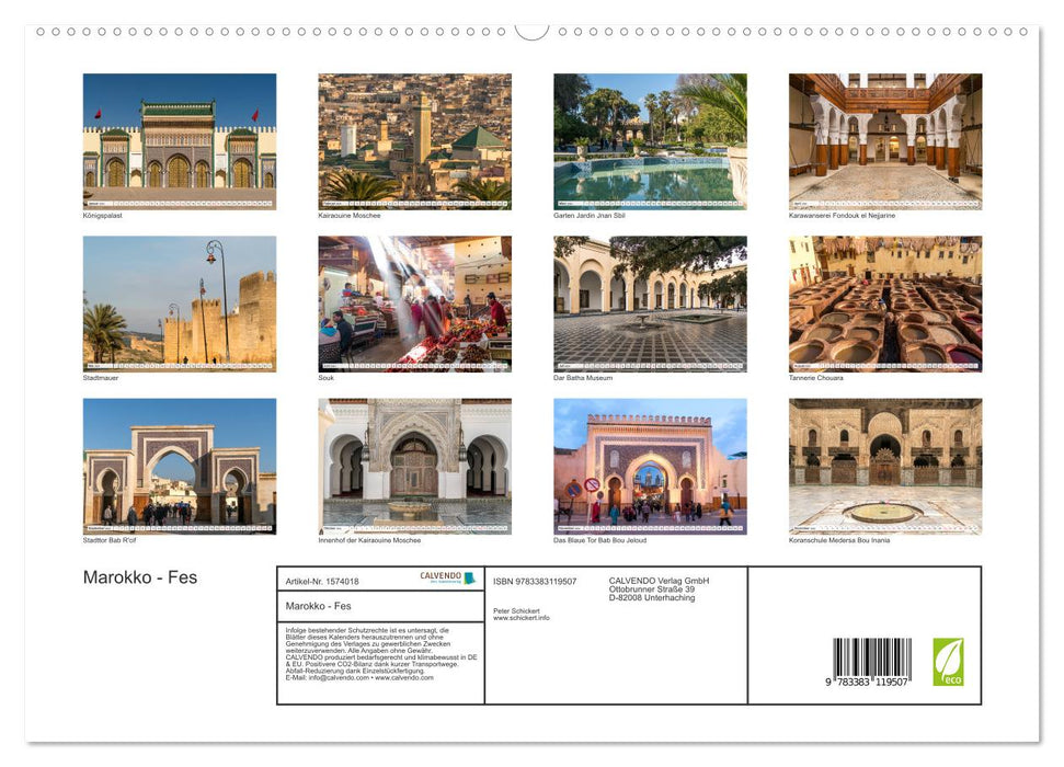 Morocco - Fes (CALVENDO Premium Wall Calendar 2024) 