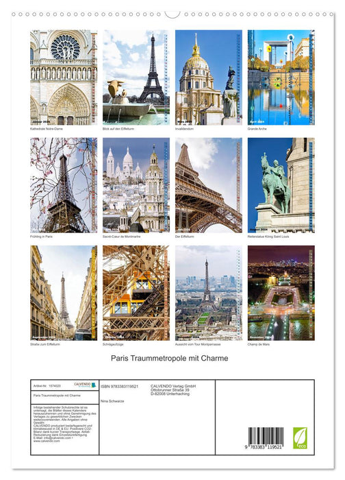 Paris dream metropolis with charm (CALVENDO Premium Wall Calendar 2024) 