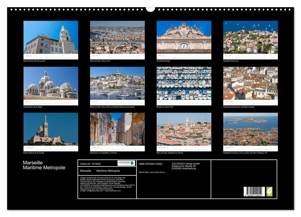 Marseille Maritime Metropole (CALVENDO Wandkalender 2024)