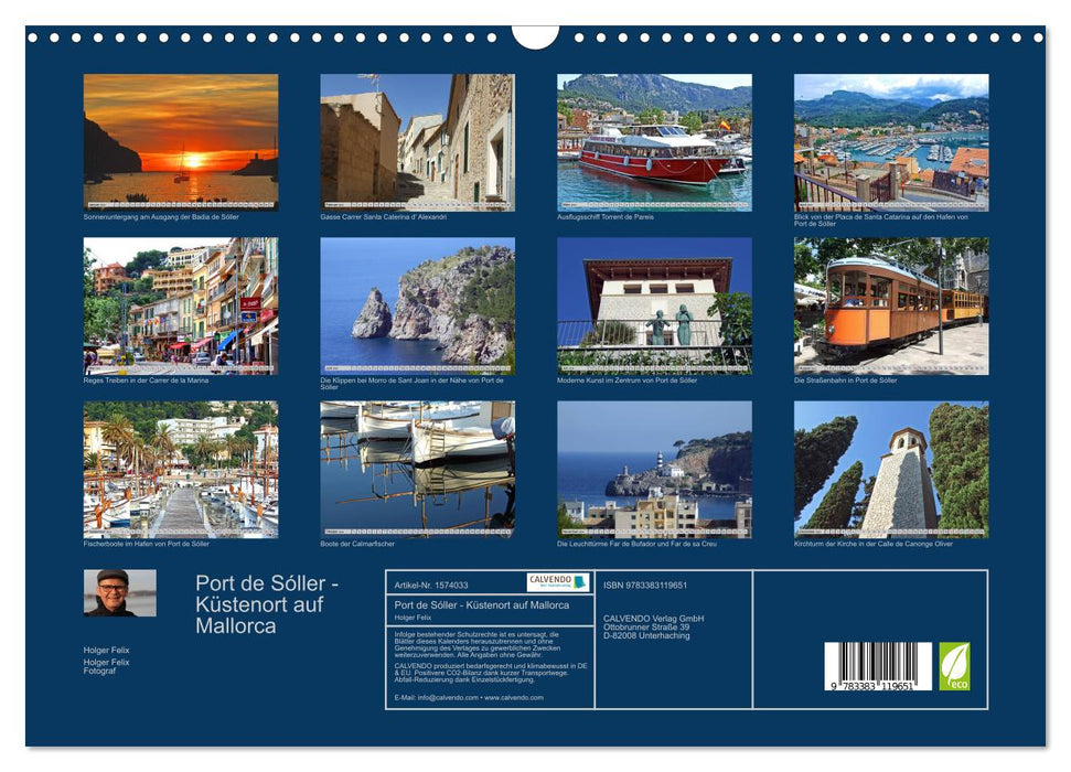 Port de Sóller - coastal town on Mallorca (CALVENDO wall calendar 2024) 