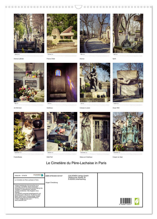 Le Cimetière du Père-Lachaise in Paris (CALVENDO Wandkalender 2024)