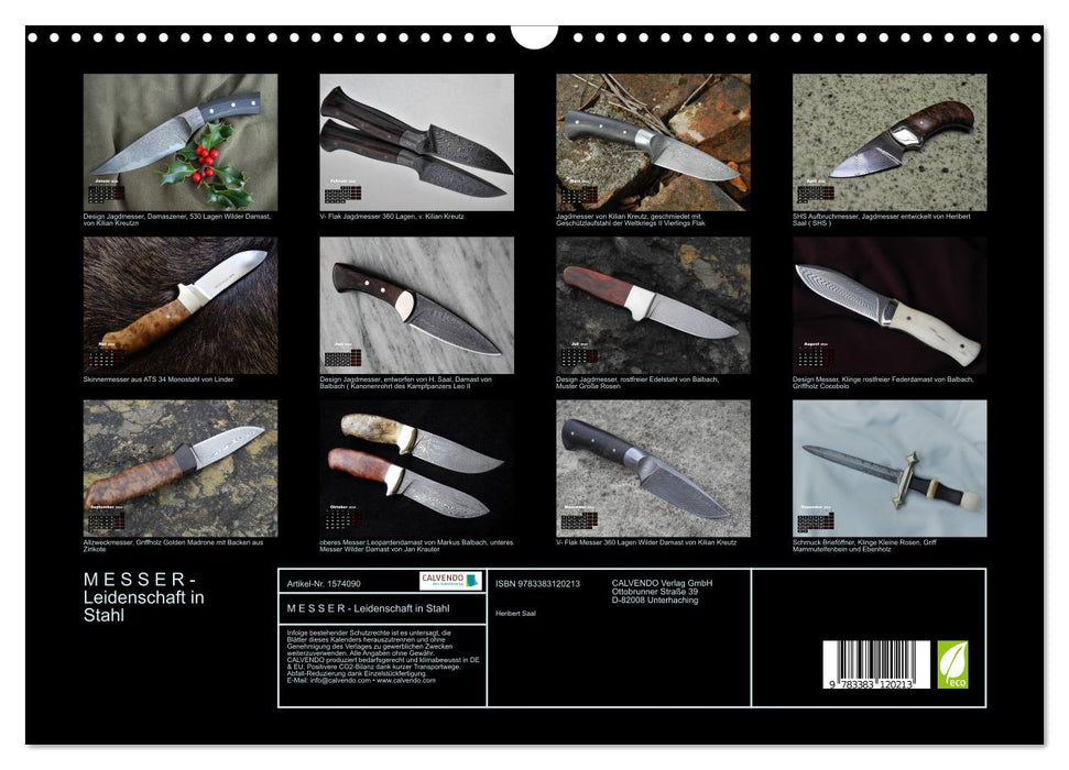 Messer - Leidenschaft in Stahl (CALVENDO Wandkalender 2024)