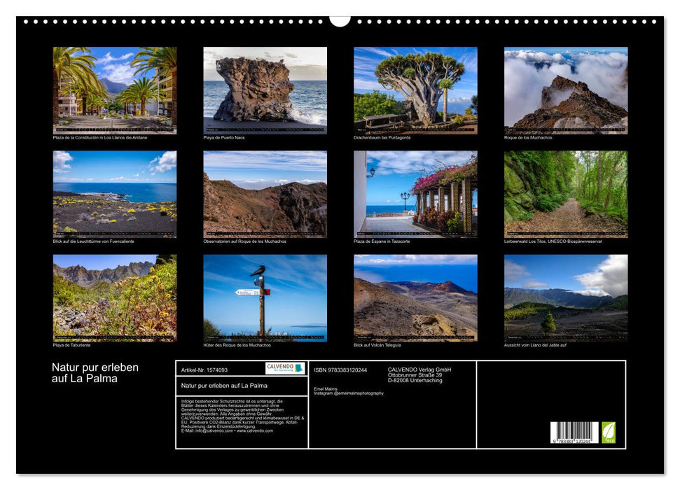Natur pur erleben auf La Palma (CALVENDO Wandkalender 2024)