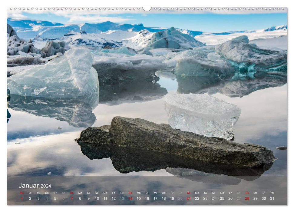 Das Eis Islands (CALVENDO Premium Wandkalender 2024)