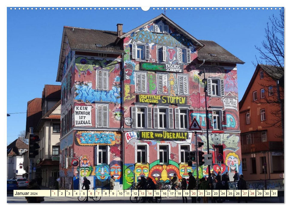 Sur la route à Tübingen (calendrier mural CALVENDO 2024) 