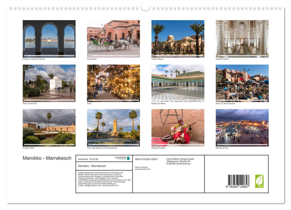 Morocco - Marrakech (CALVENDO Premium Wall Calendar 2024) 