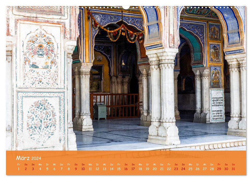 Jaipur -Indien- einfach liebenswert (CALVENDO Wandkalender 2024)