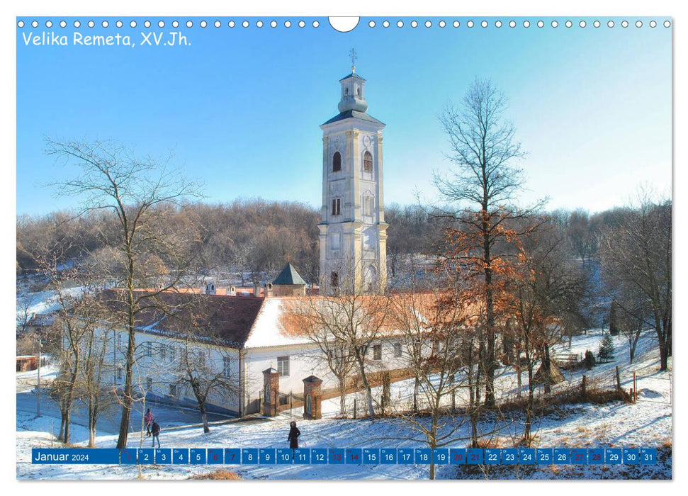 Serbia - The Land of Monasteries (CALVENDO Wall Calendar 2024) 