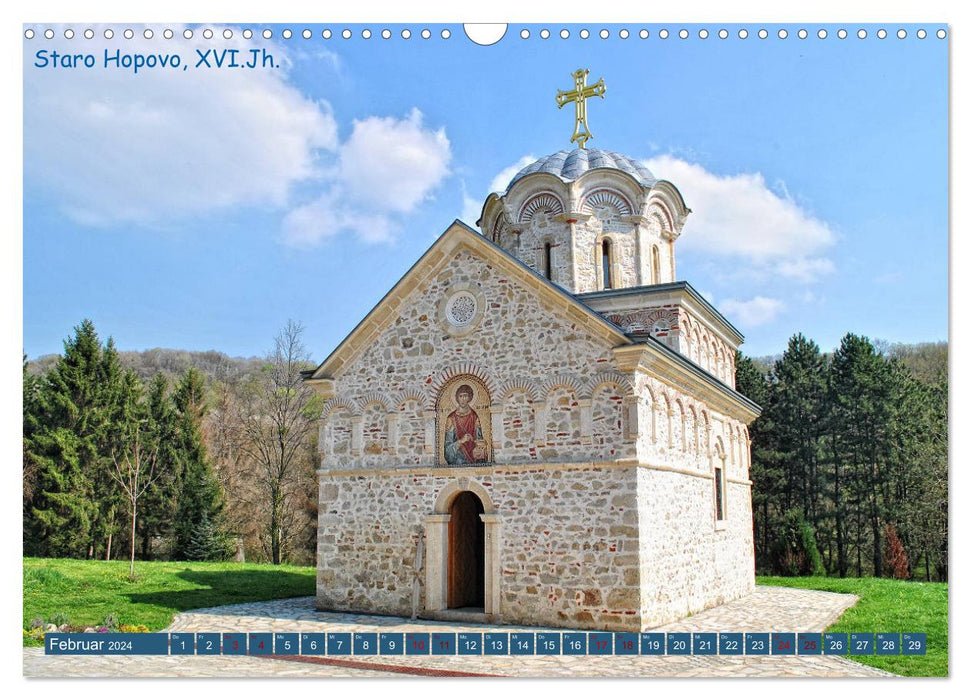 Serbia - The Land of Monasteries (CALVENDO Wall Calendar 2024) 