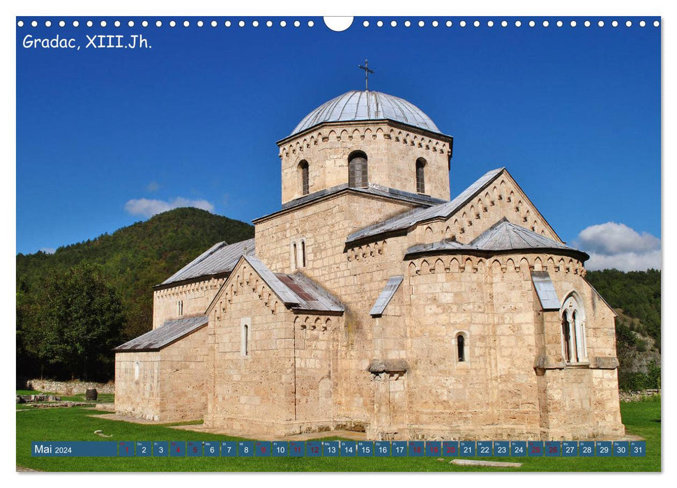Serbie - Le pays des monastères (Calendrier mural CALVENDO 2024) 