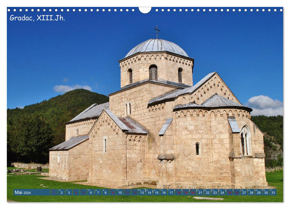 Serbia - The Land of Monasteries (CALVENDO Wall Calendar 2024) 