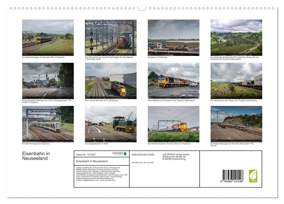 Eisenbahn in Neuseeland (CALVENDO Premium Wandkalender 2024)