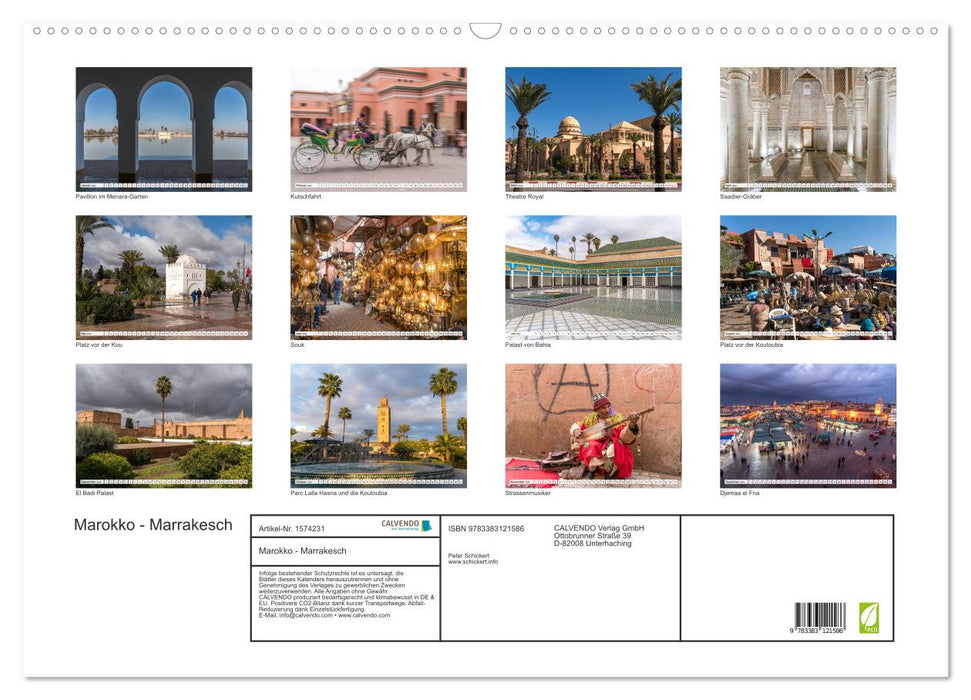 Morocco - Marrakech (CALVENDO wall calendar 2024) 