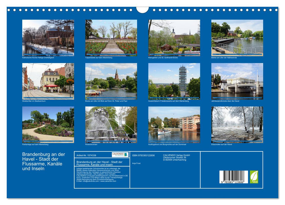 Brandenburg an der Havel - Stadt der Flussarme, Kanäle und Inseln (CALVENDO Wandkalender 2024)