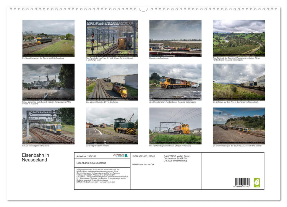Eisenbahn in Neuseeland (CALVENDO Wandkalender 2024)