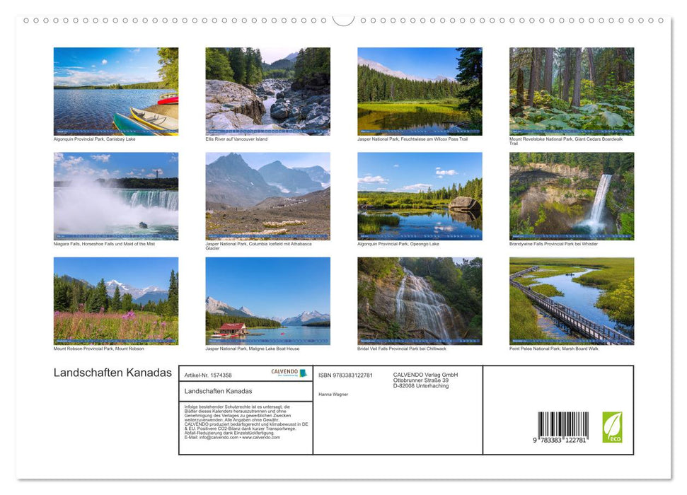 Landscapes of Canada (CALVENDO Premium Wall Calendar 2024) 