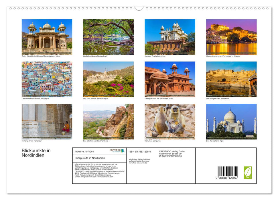 Blickpunkte in Nordindien (CALVENDO Premium Wandkalender 2024)