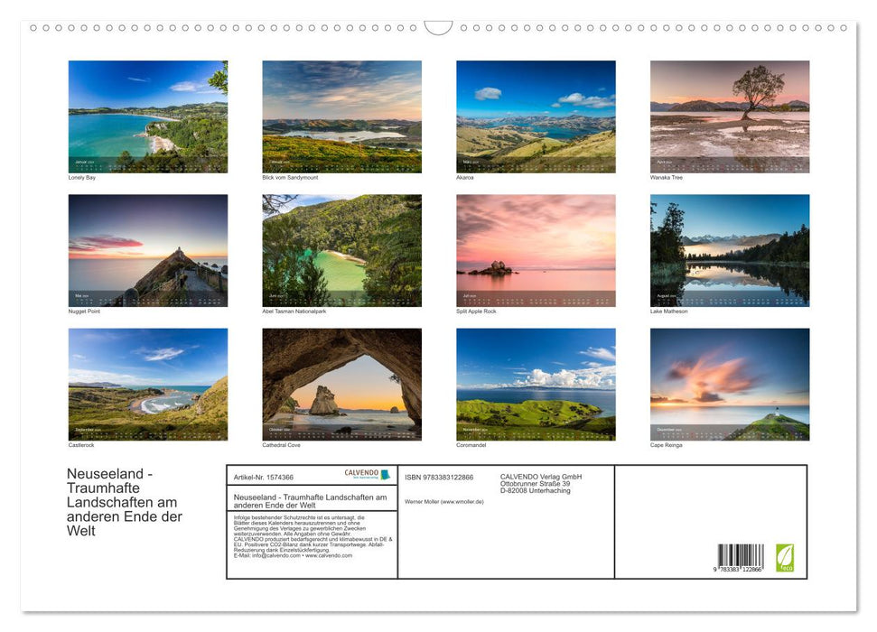 New Zealand - Fantastic landscapes at the other end of the world (CALVENDO wall calendar 2024) 