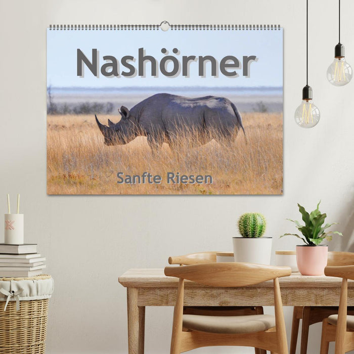 Nashörner - Sanfte Riesen (CALVENDO Wandkalender 2024)
