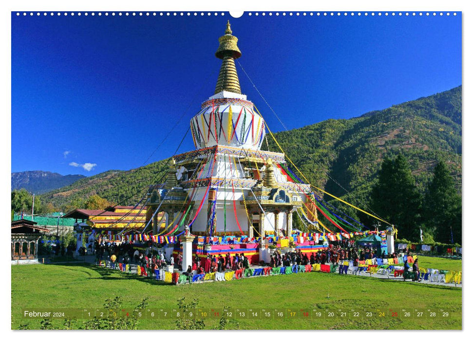 Kingdom of Bhutan - Jewel in the Himalayas (CALVENDO Premium Wall Calendar 2024) 