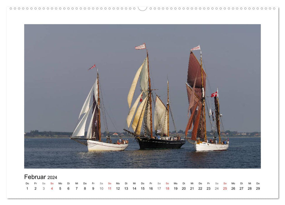 Sailing ships on the Limfjord (CALVENDO Premium Wall Calendar 2024) 