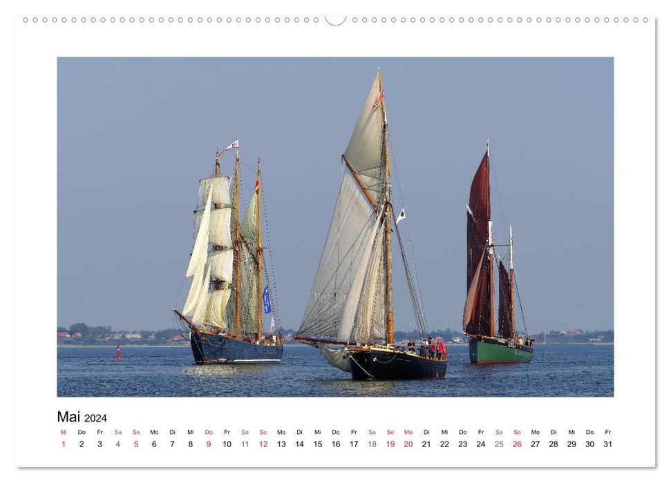 Sailing ships on the Limfjord (CALVENDO Premium Wall Calendar 2024) 