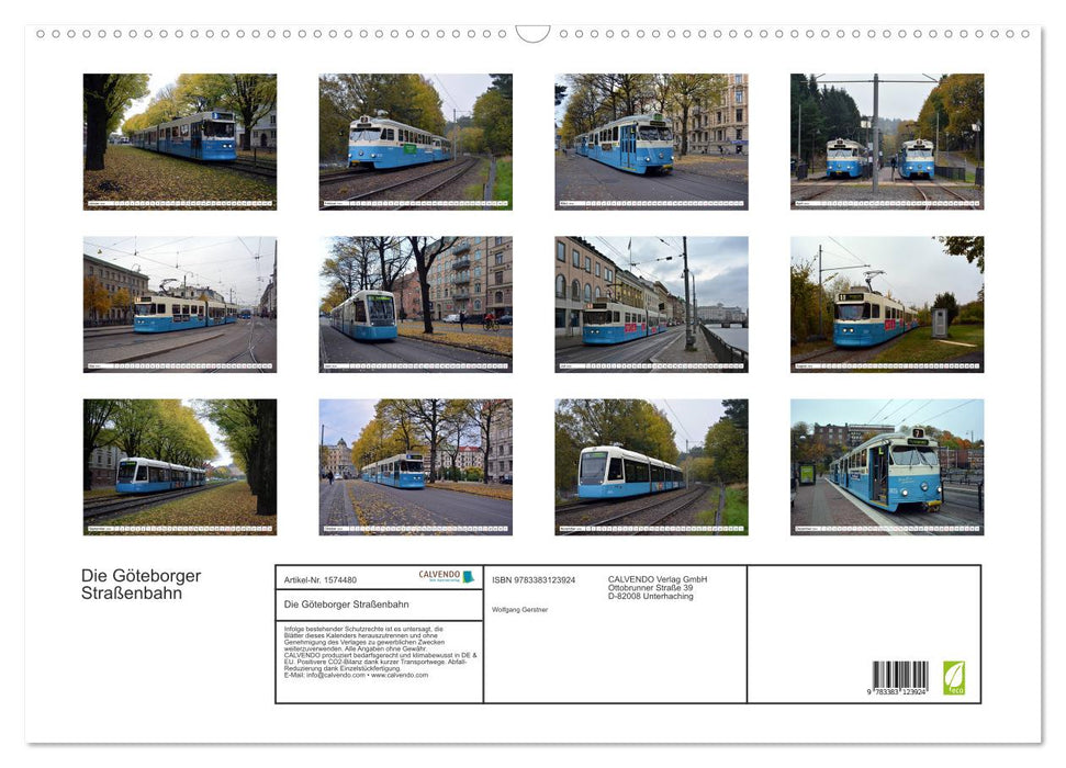 Die Göteborger Straßenbahn (CALVENDO Wandkalender 2024)