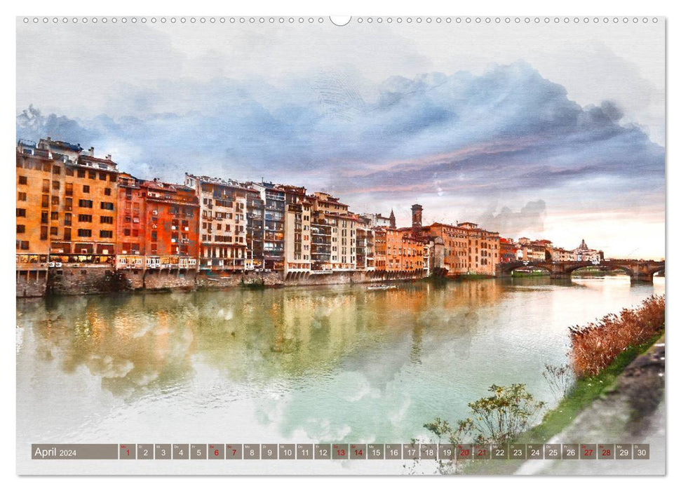 Florenz Hauptstadt der Toskana (CALVENDO Premium Wandkalender 2024)