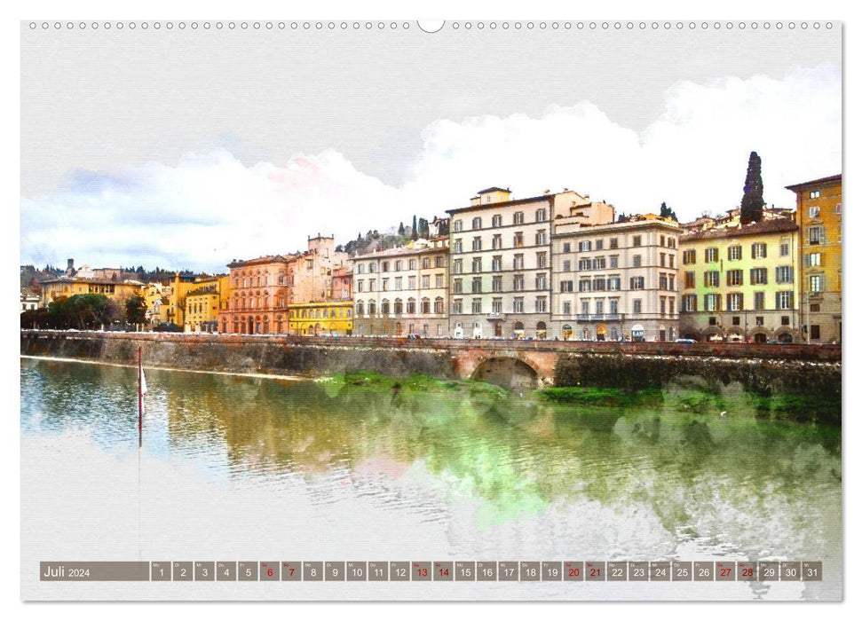 Florenz Hauptstadt der Toskana (CALVENDO Premium Wandkalender 2024)