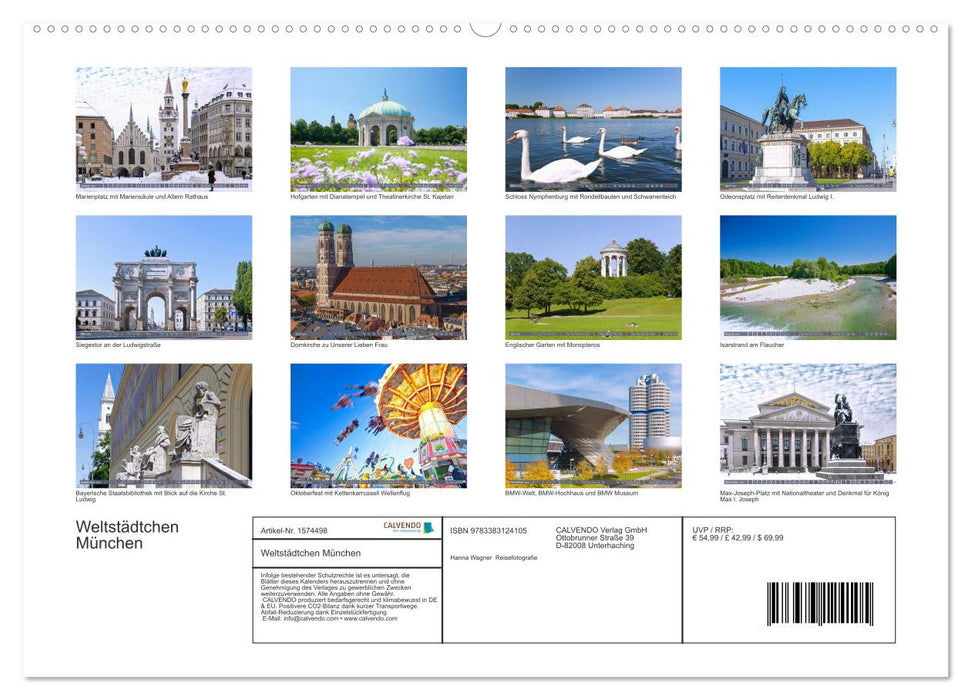 Cosmopolitan city Munich (CALVENDO wall calendar 2024) 