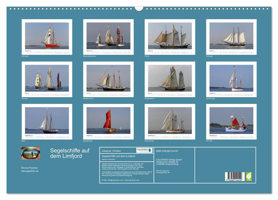 Sailing ships on the Limfjord (CALVENDO wall calendar 2024) 