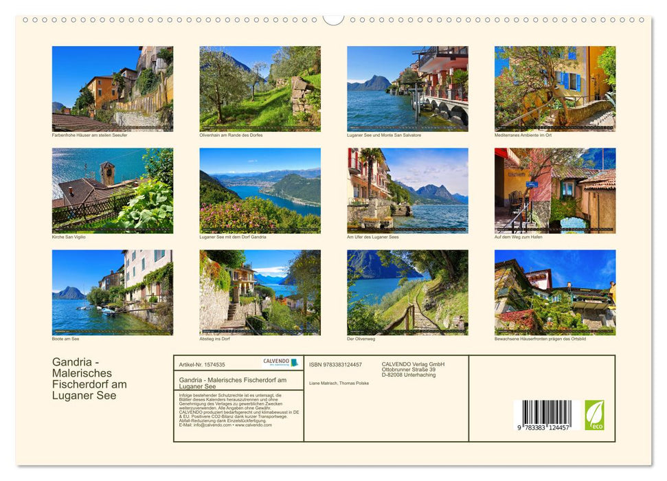 Gandria - Malerisches Fischerdorf am Luganer See (CALVENDO Premium Wandkalender 2024)