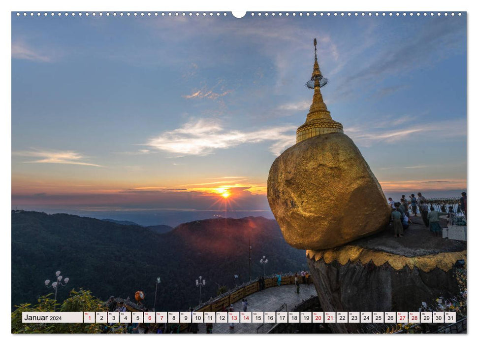 Myanmar, das goldene Land des lächelnden Buddhas (CALVENDO Wandkalender 2024)