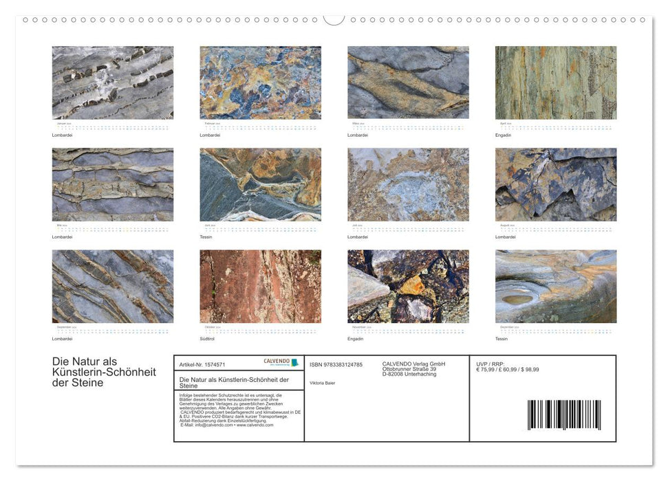 Die Natur als Künstlerin - Schönheit der Steine (CALVENDO Premium Wandkalender 2024)