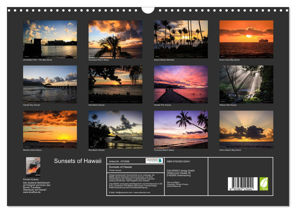 Sunsets of Hawaii (CALVENDO wall calendar 2024) 