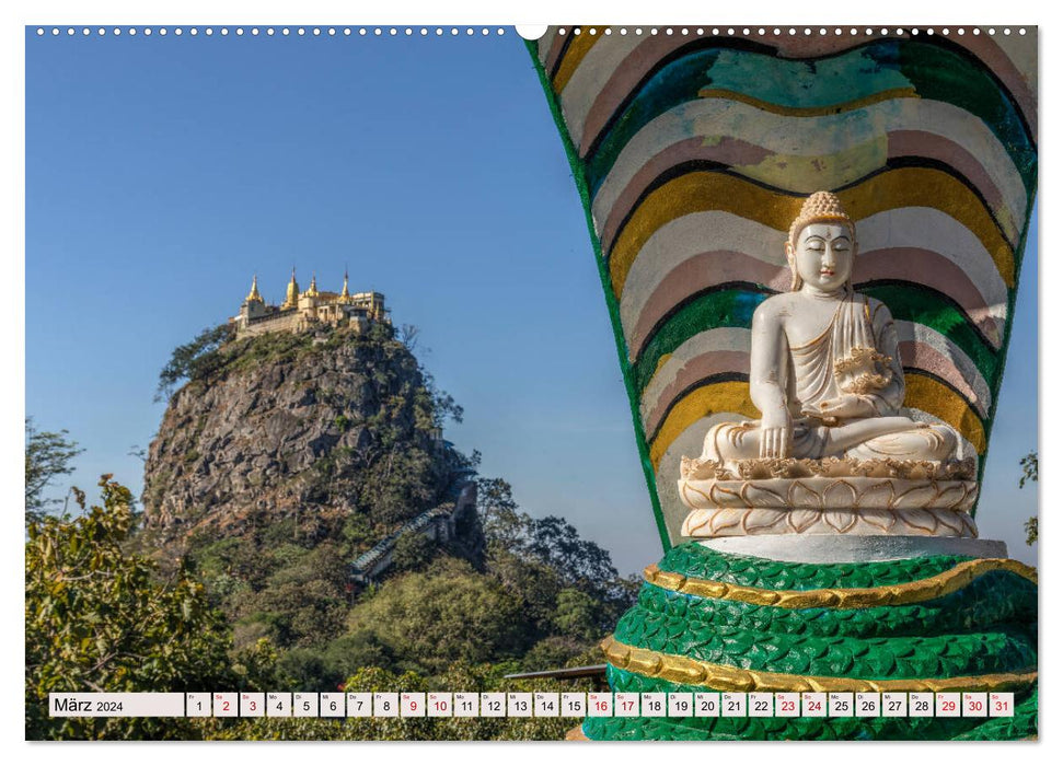 Myanmar, das goldene Land des lächelnden Buddhas (CALVENDO Premium Wandkalender 2024)