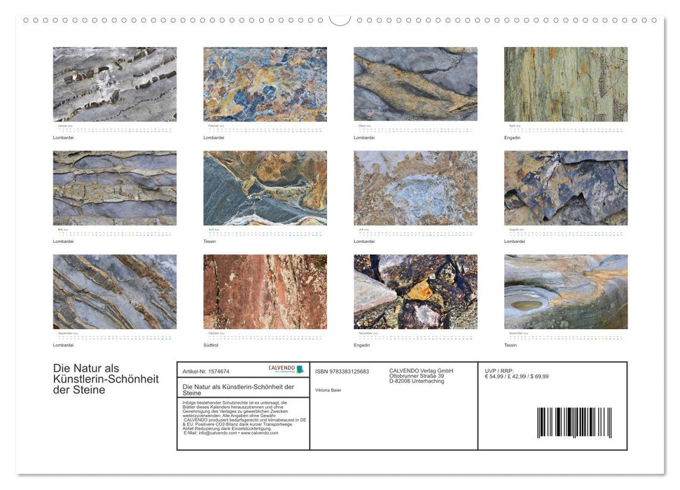 Die Natur als Künstlerin - Schönheit der Steine (CALVENDO Wandkalender 2024)