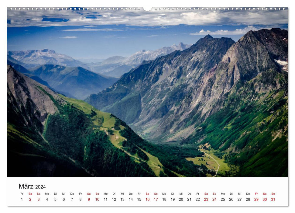 Die Alpen vom Himmel aus gesehen (CALVENDO Premium Wandkalender 2024)