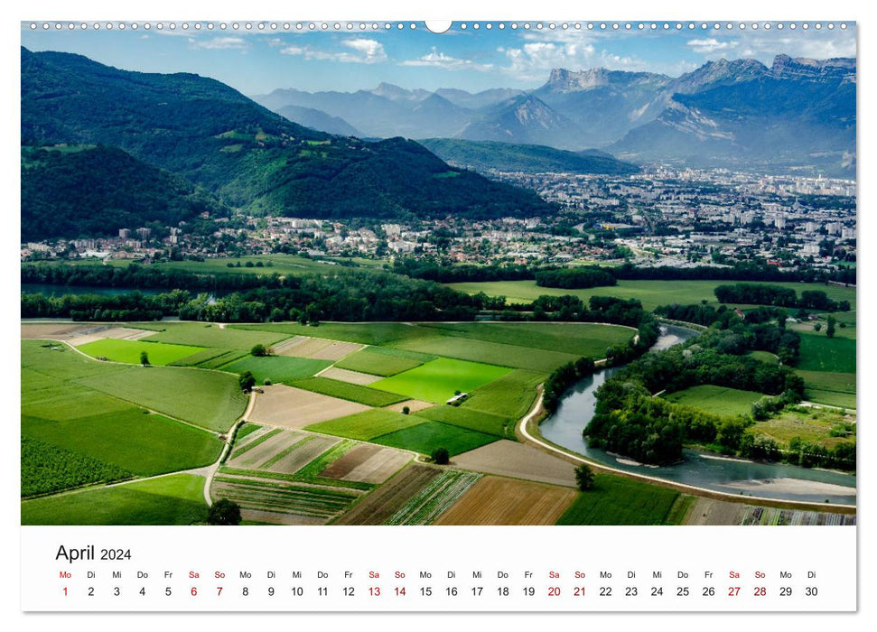 Die Alpen vom Himmel aus gesehen (CALVENDO Premium Wandkalender 2024)