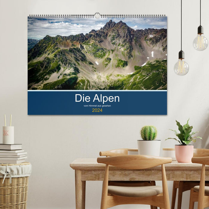 Die Alpen vom Himmel aus gesehen (CALVENDO Wandkalender 2024)