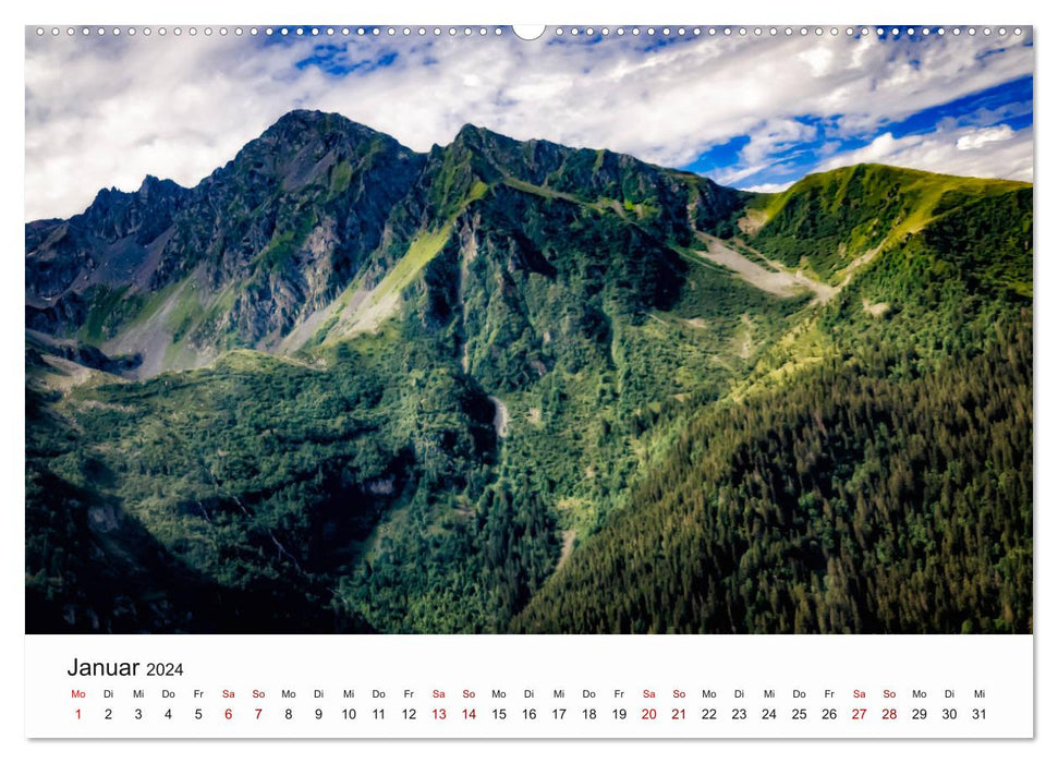 Die Alpen vom Himmel aus gesehen (CALVENDO Wandkalender 2024)