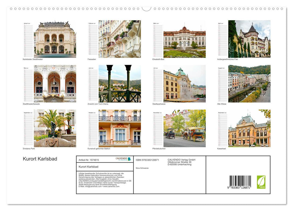Karlovy Vary Health Resort (CALVENDO Premium Wall Calendar 2024) 