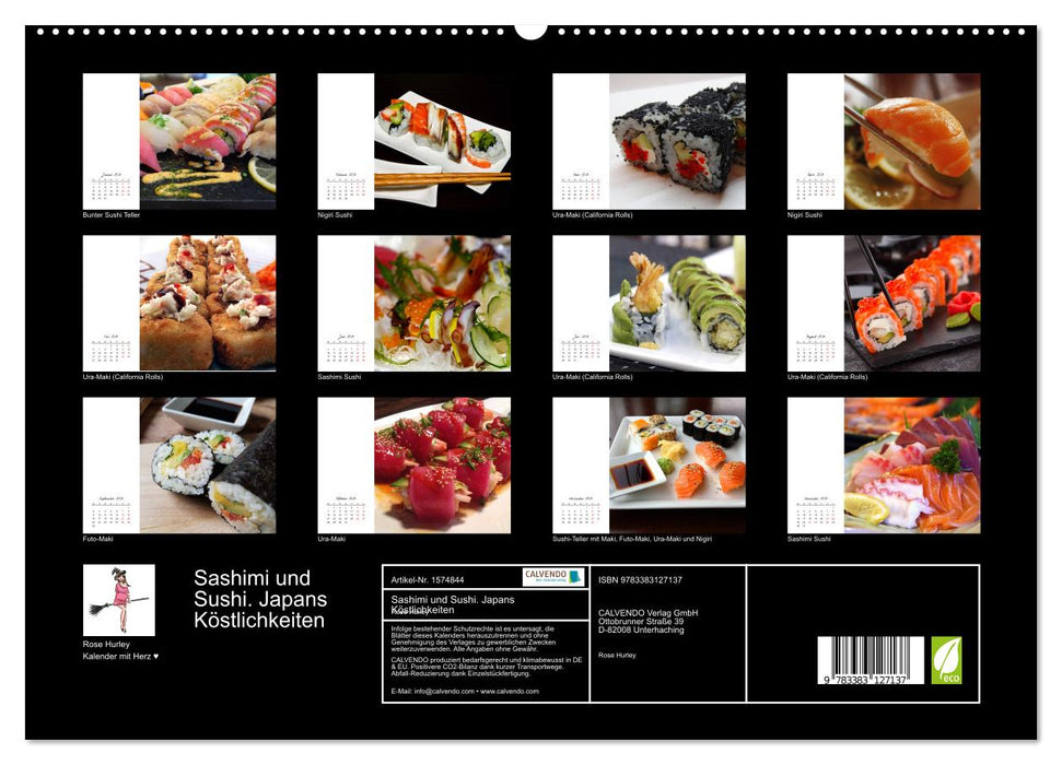 Sashimi and sushi. Japan's delicacies (CALVENDO Premium Wall Calendar 2024) 