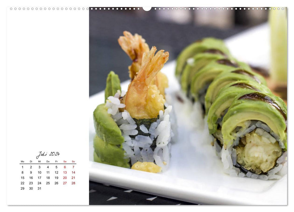 Sashimi and sushi. Japan's delicacies (CALVENDO Premium Wall Calendar 2024) 
