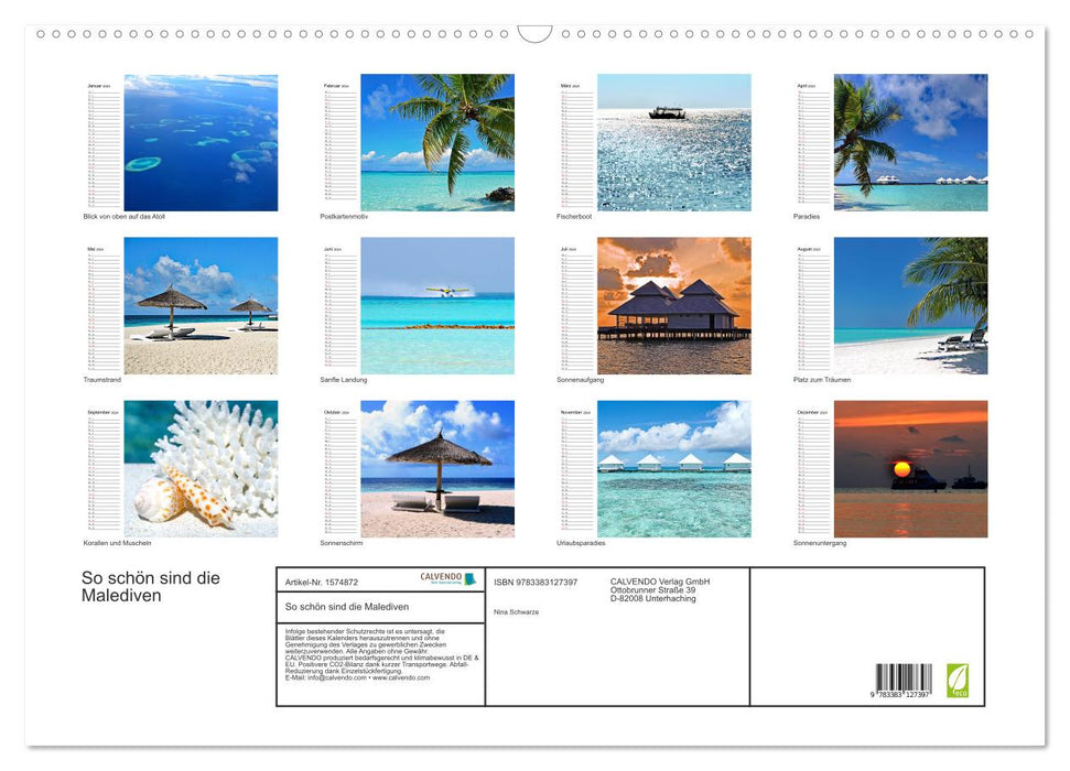 The Maldives are so beautiful (CALVENDO wall calendar 2024) 