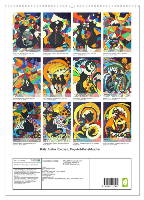 Kätz, Petra Kolossa, pop art art prints (CALVENDO Premium Wall Calendar 2024) 