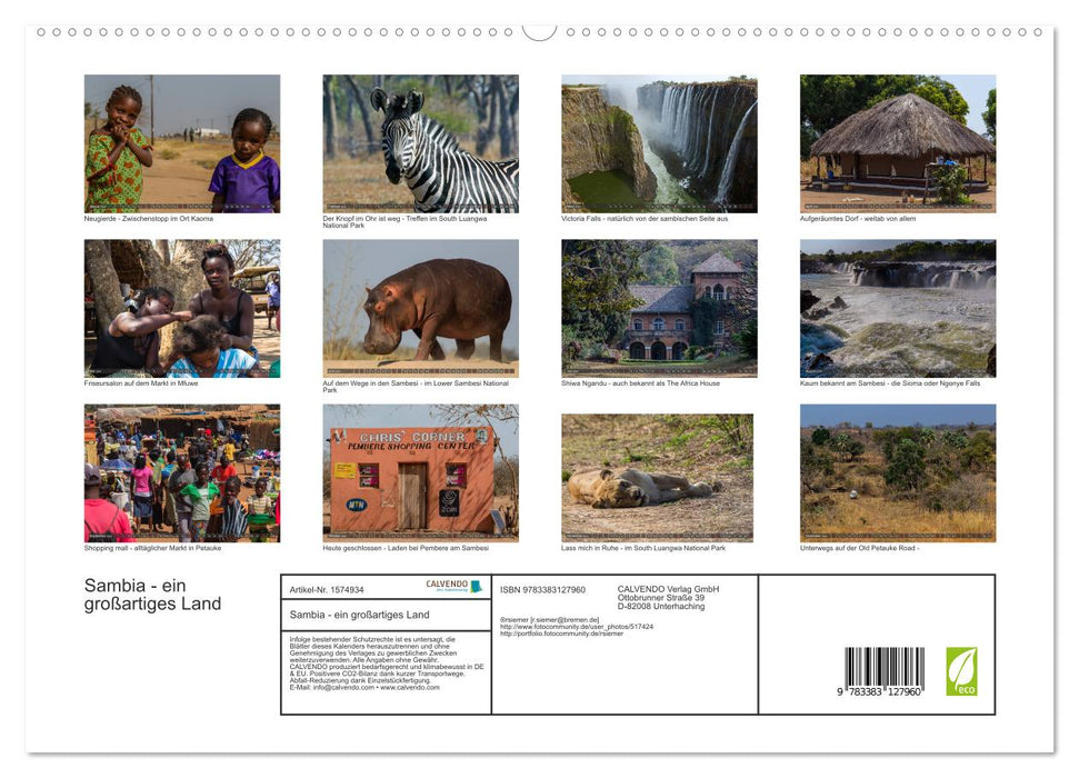 Zambia - a great country (CALVENDO Premium Wall Calendar 2024) 