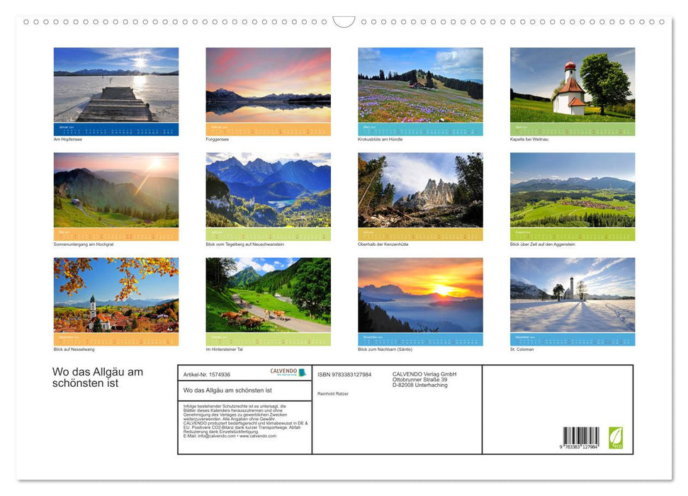 Where the Allgäu is most beautiful (CALVENDO wall calendar 2024) 